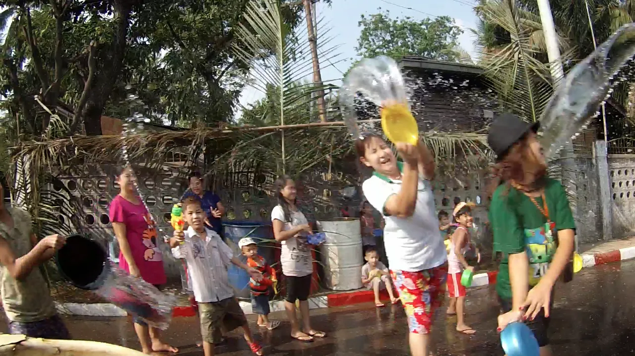 People celebrating the Water Festival