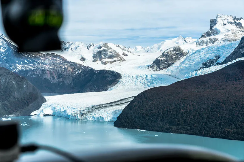 Vue aérienne du glacier