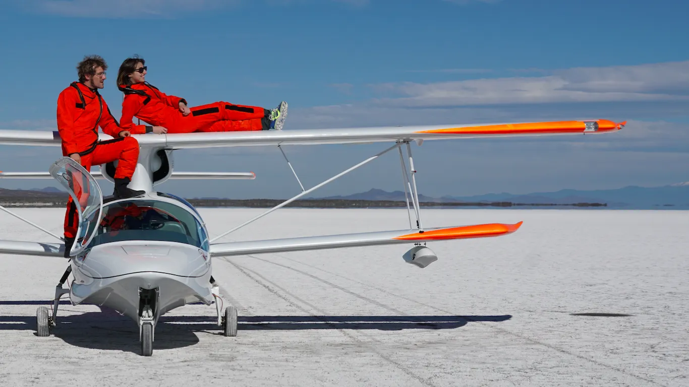 Équipe sur le Super Petrel LS, Salinas Grandes